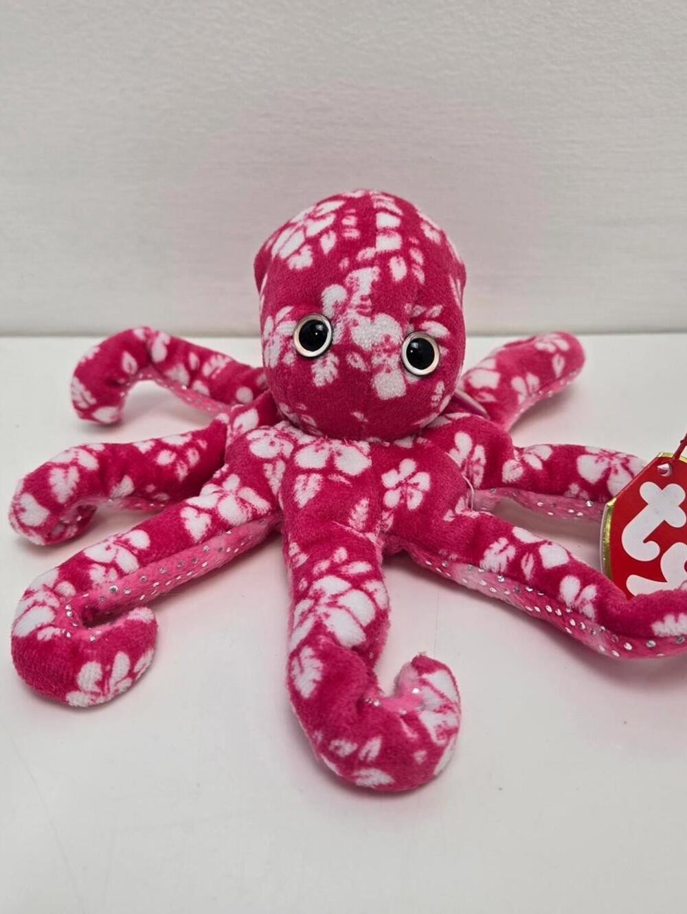 Ty Beanie Baby “Surfin” the Pink Octopus  - Beanie Baby of the Month (7.5 inch)